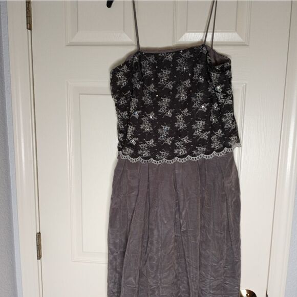 VtgJoEdSophisticates 2Pieces10 StripedGrayR/stones LaceDress& L/SlButton Blazer - Picture 3 of 16